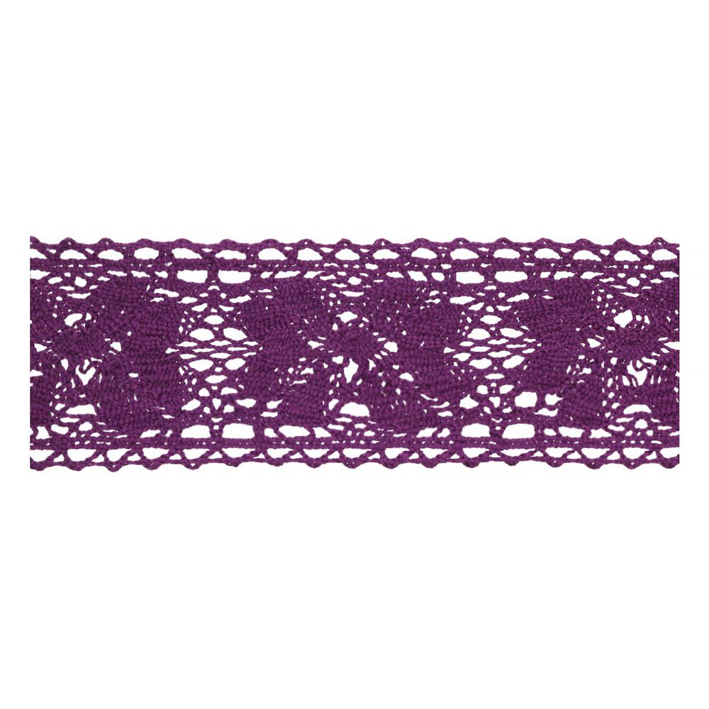 Кружево вязаное (тесьма) 32 мм / 22.8 м, 143 фиолетовый, Gamma HVK-29