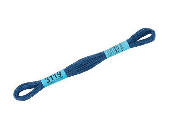 Мулине Gamma 100% хлопок, цв.3119 синий, 24 мотка по 8 метров