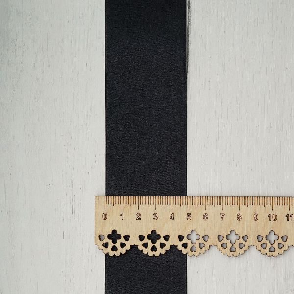 Лента атласная 1-сторонняя 50.0 мм / 22.86±1 метров, 160 черный, Globus