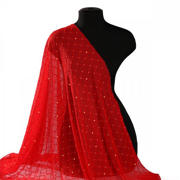 Сетка бельевая эластичная 85 г/м², шир.150 см / 1 метр, с флоком TBY.SZ030218 цв.116 красный /SZ030218.116/1/