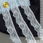 Кружево эластичное (стрейч) арт.L839 30мм цв.F183 голубой уп.50м, Kruzhevo