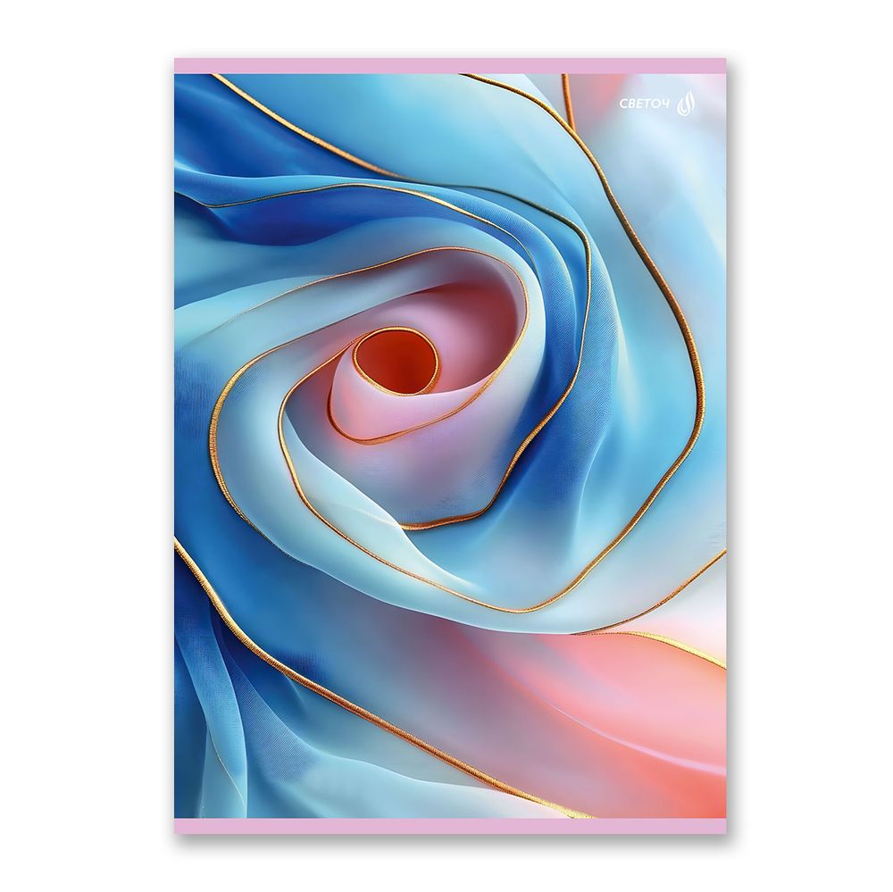 Тетрадь ученическая общая, A4 48 л. на скобе 65 г/м², белизна 100% 6 шт клетка, 01752 Нежный шёлк, Светоч Т152