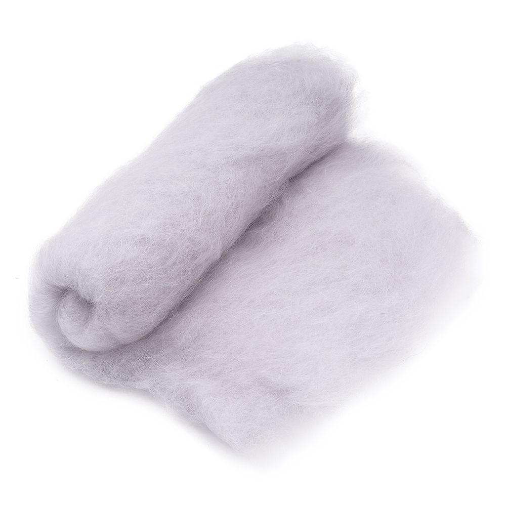 Шерсть для валяния Ангорка для творчества (мохер 45%, шерсть 37%, акрил 18%), 100гр. Камтекс (008 серебристый)