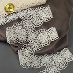 Кружево гипюр (плетёное) 35 мм, матовая нить, цв.02 молочный уп.13,71м, Kruzhevo