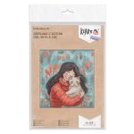 Набор для вышивания нитками Klart 8-559, Девушка с котом, 12х13 см