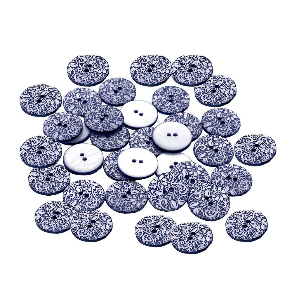 Пуговицы 2 прокола 24L, (col.03 (синий)), 36 шт /TOS/