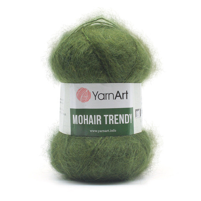 Пряжа YarnArt (ЯрнАрт) Mohair trendy / уп.5 мот. по 100 г, 220м, 111 хаки