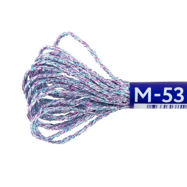 Мулине Gamma металлик NM 12 мотков по 6 метров, M-53 белый/голубой/розовый, Gamma MOULINE