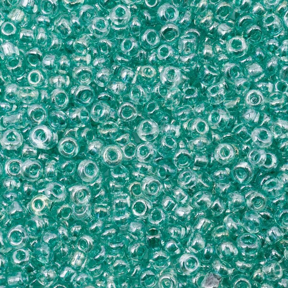 Бисер Astra&Craft 11/0 (2.1 мм), 200 г (10х20 г), цв. 120А св. бирюзовый/прозрачный глянцевый