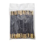 Вешалка для одежды 90х6 мм, из искусственной кожи, черный, упак. 20 шт