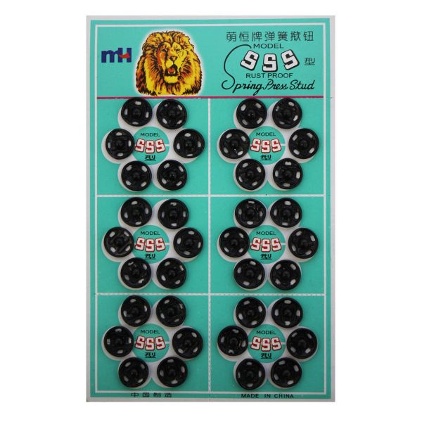 Кнопка пришивная металл ⌀10.0 мм, цв.черный, 36 шт