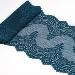 Кружево бельевое эластичное 230 мм / 10 м, 8036, цв.F222 изумрудно-синий, Kruzhevo