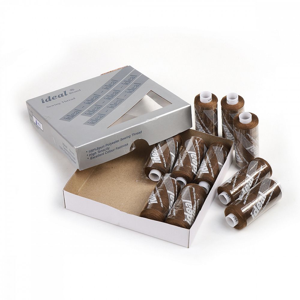 Нитки швейные бытовые Ideal 40/2, 366 м / 10 кат., 281 коричневый
