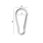 Карабин металл 15.0 мм (46х22 мм), 10 шт, 04 никель, Gamma GH 120/18/10