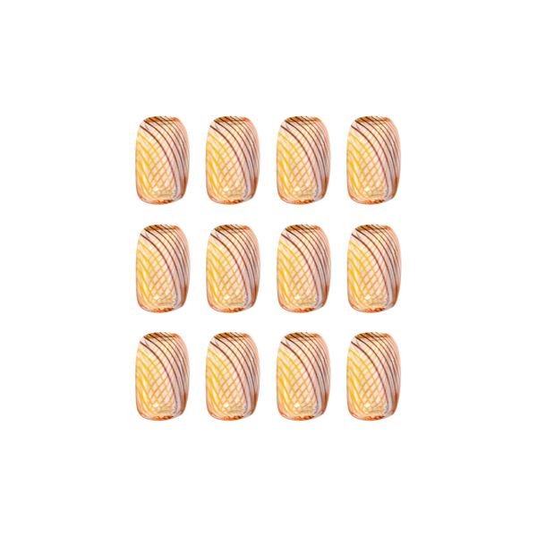 Бусины стекло 9х14 мм, 12 шт, №04 желтый/коричн./оранж, Zlatka DBC-01