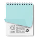 Блокнот с пластиковой обложкой, тиснение серебряной фольгой, 500 мкр, на гребне, A5 80 л., 4 шт, клетка, Бирюза 01041, Светоч 80Б30