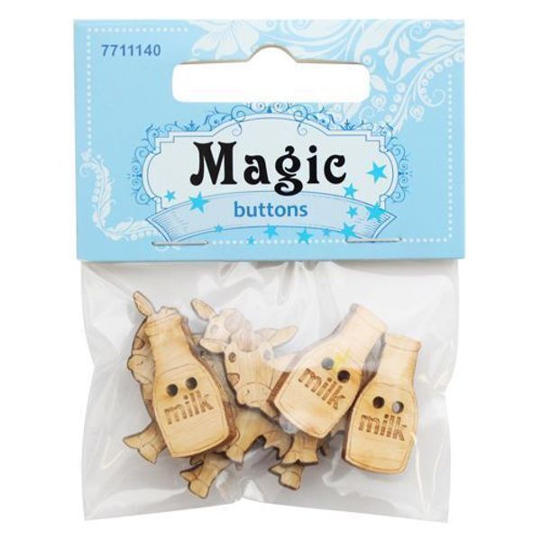 Украшения декоративные пуговицы Коровы, 6 шт, Magic Buttons BBL004-MX-P2
