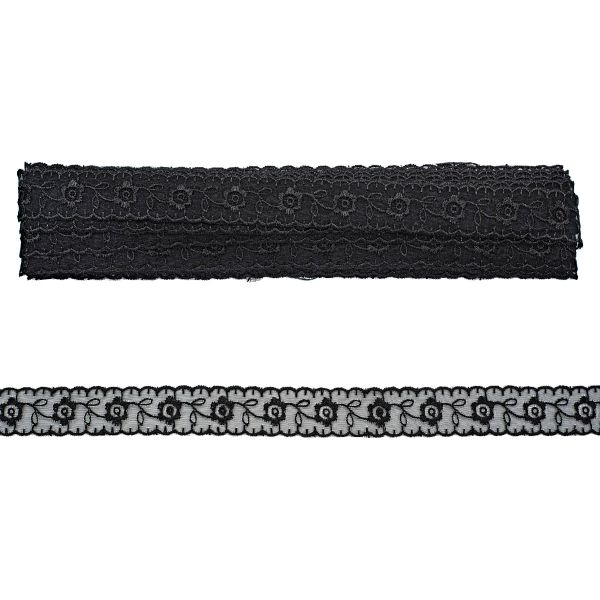 Кружево капроновое 22 мм / 13.71м 0574-1003, цв.черный
