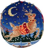 Набор для вышивания нитками Panna, новогодняя игрушка Волшебная ночь, 6х6 см