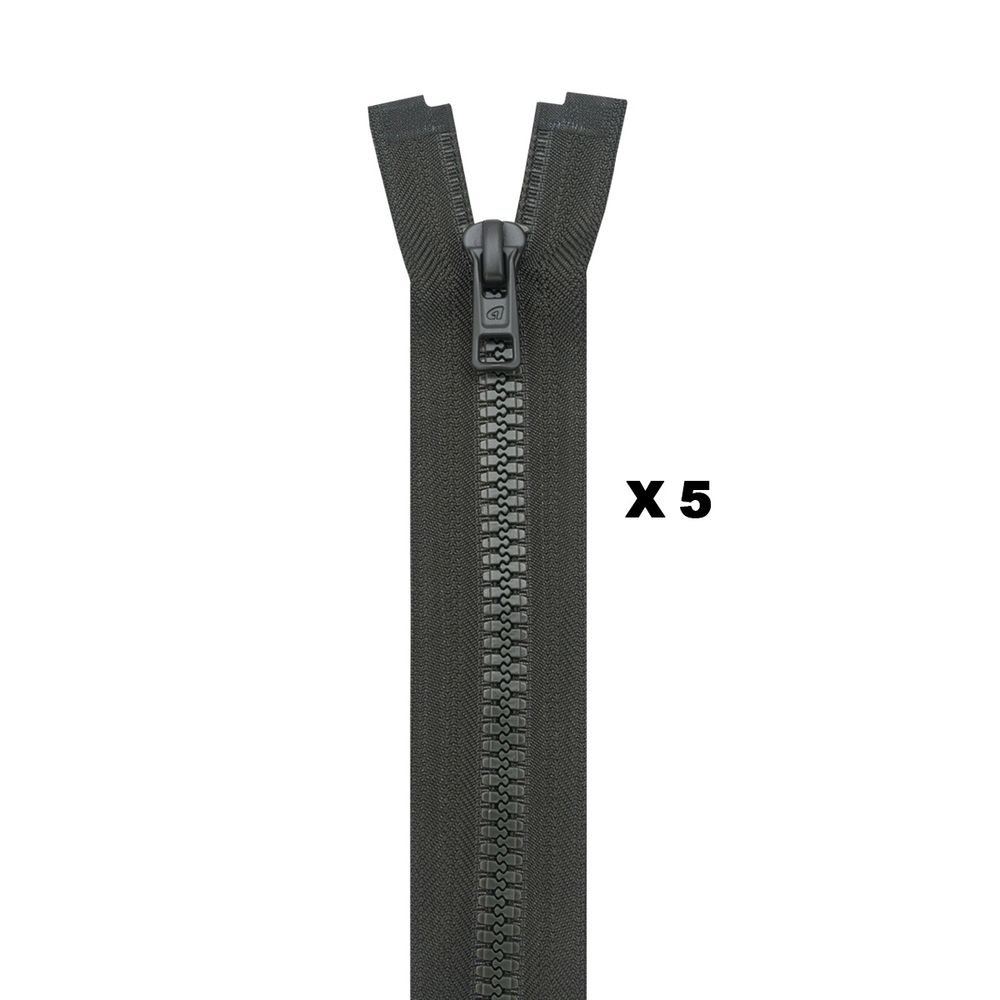 Молния трактор Arta Т6 (6 мм) 1 зам., разъем., 55 см, (2076), A237 т.хаки, НОВЫЙ МАТОВЫЙ ЗАМОК, уп.5 штук