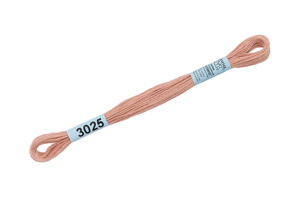 Мулине Gamma 100% хлопок, цв.3025 персик, 24 мотка по 8 метров