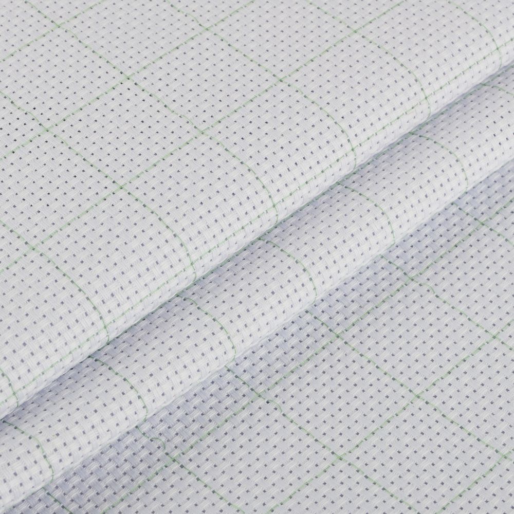 Канва Aida 11 ct, 50х50±2 см, белый в клетку, Gamma