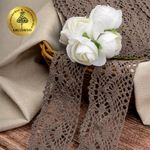 Кружево вязаное (тесьма) 45 мм / 10 метров, диз. 300, цв.21 какао, Kruzhevo