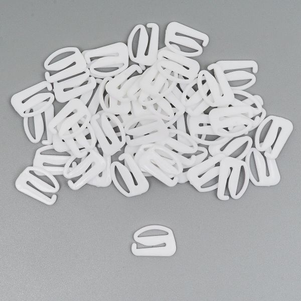 Крючки для бюстгальтера пластик 12.0 мм, 50 шт, белый, Globus