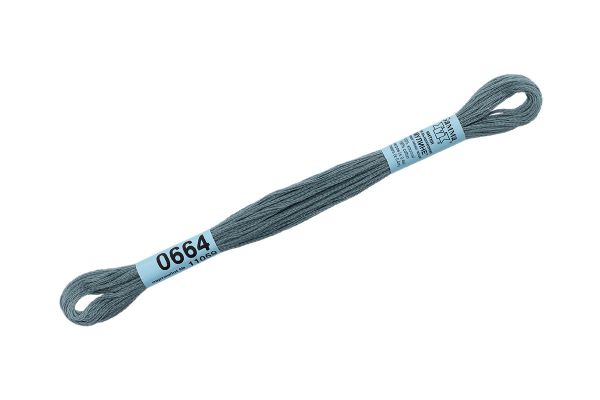 Мулине Gamma 100% хлопок, цв.0664 серый, 24 мотка по 8 метров