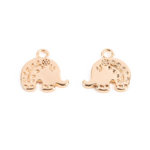 Подвеска для бижутерии слон 10х10 мм, 10 шт (5х2 шт), 02 под золото, Zlatka FMK-P03