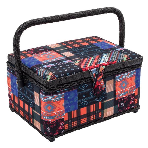 Шкатулка средняя, декоративная, Пэчворк, 26х19х14см, ASST-1_3-PVC-Tray