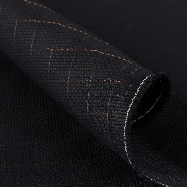 Канва Aida 14 ct, 50х50±2 см, черный в клетку, Gamma