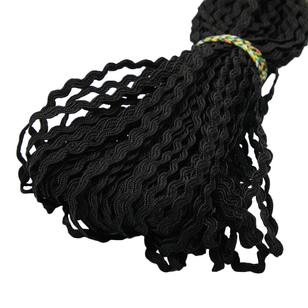 Тесьма вьюнчик, 3 мм, 30 метров (черный), 30 метров