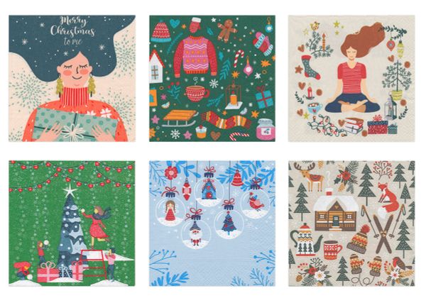 Салфетки для декупажа ассорти №0721-10, 6 шт, В ожидании праздника, Love2art №0721-10