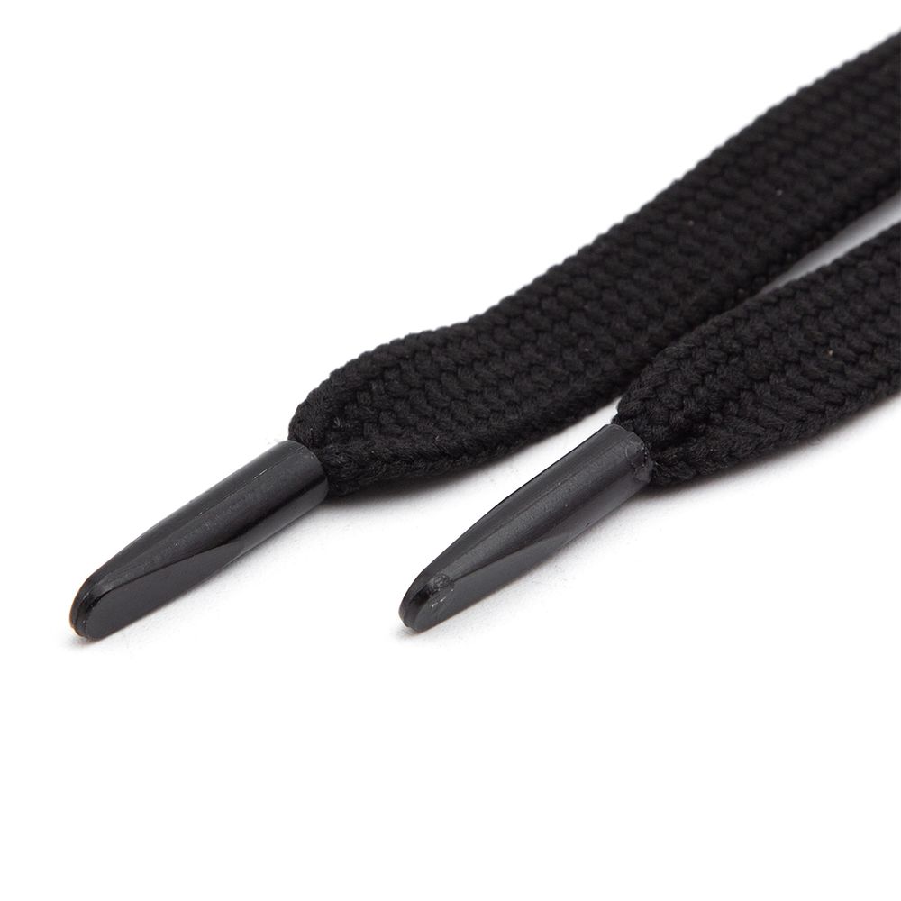 Шнурки плоские с металлическим наконечником 10.0 мм / 130 см, 1 пара (2 шт), черный, 6220-0134
