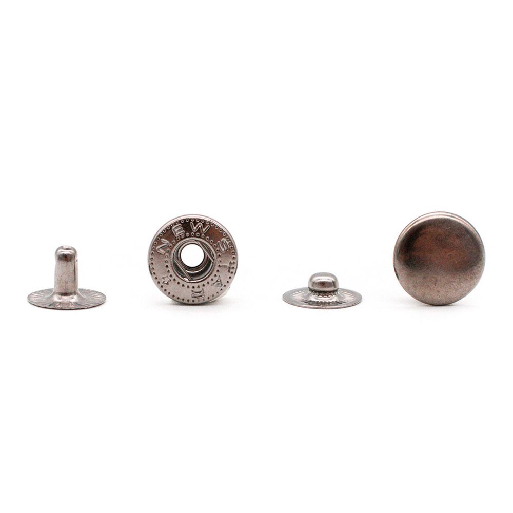 Кнопка Альфа (S-образная) ⌀12.5 мм, сталь, №54 черный никель, 144 шт, New Star