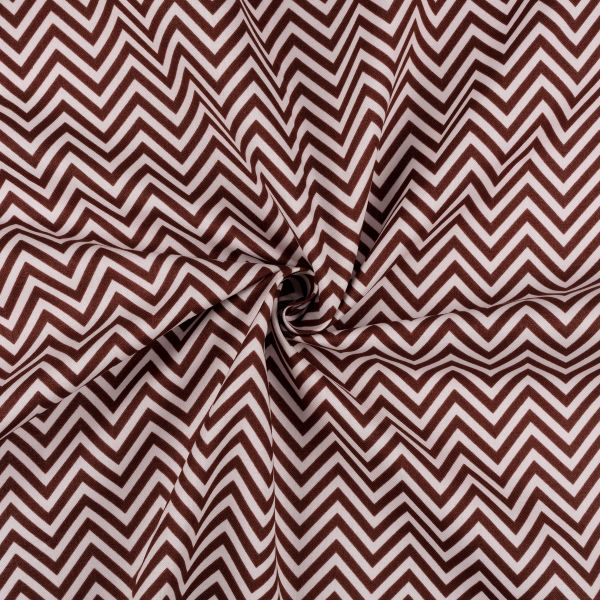 Ткань для пэчворка Peppy Бабушкин сундучок, отрез 50х55 см, 140 г/м², БС-08 зигзаг коричневый, Peppy