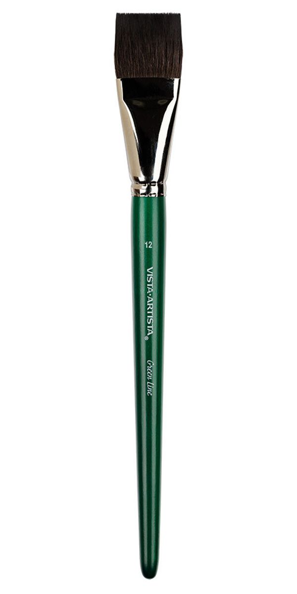 Кисть имитация белки плоская №10, 1 шт, короткая ручка, Vista-Artista 90212-12
