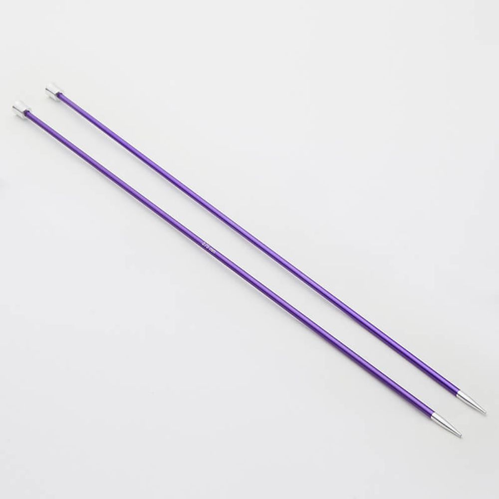 Спицы прямые Knit Pro Zing 3,75 мм / 35 см, алюминий, аметистовый, 2 шт, 47298