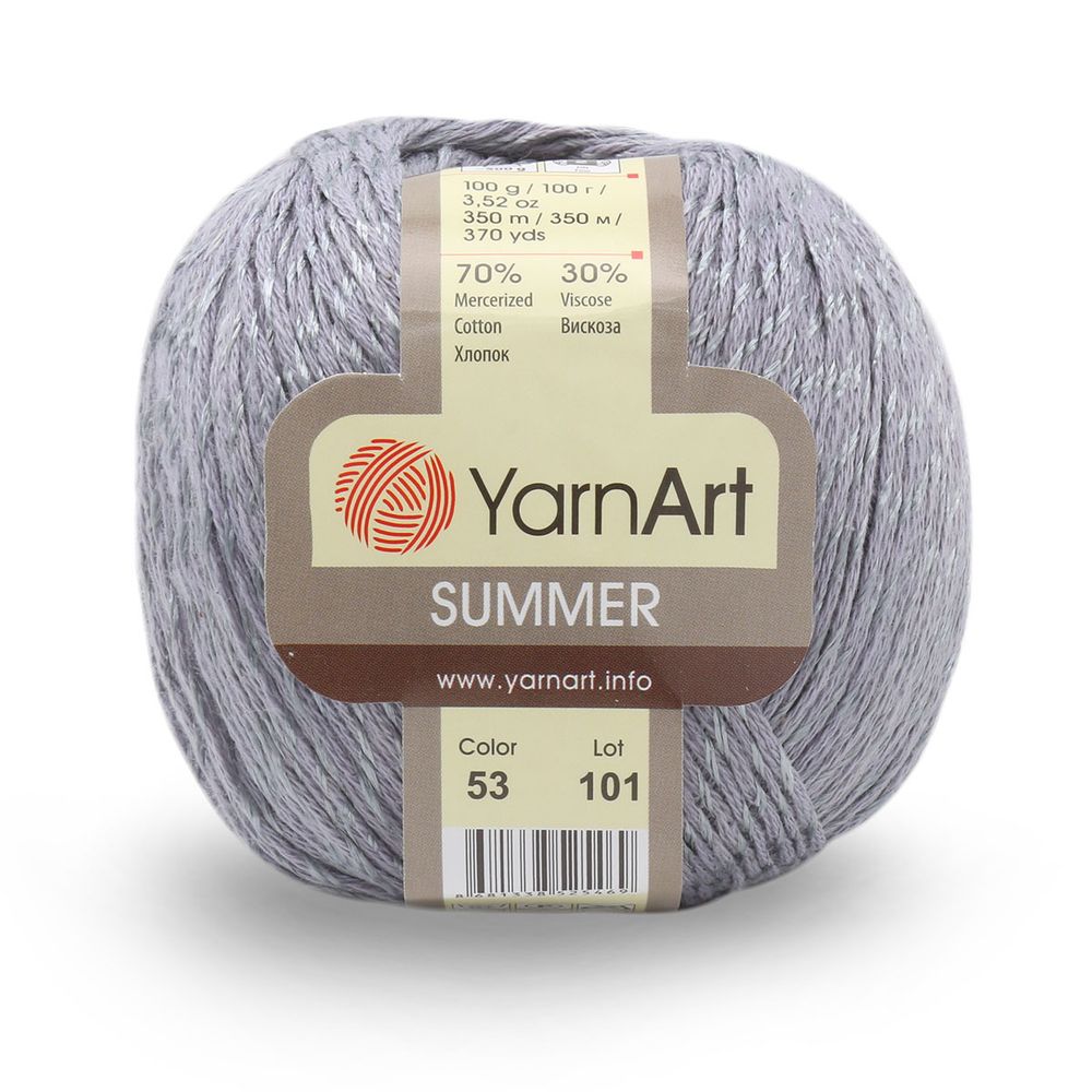 Пряжа YarnArt (ЯрнАрт) Summer / уп.4 мот. по 100 г, 350м, 53 джинсовый /TOS/