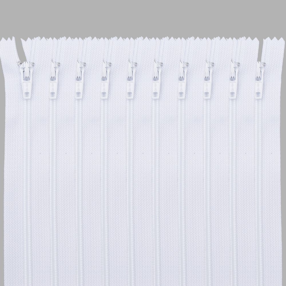 Молния спираль (витая) Т3 (3 мм) 1 зам., н/раз., 20 см, автомат, бел, 30091, 10 шт