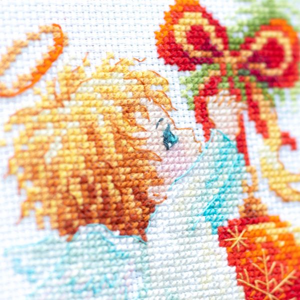 Набор для вышивания нитками Чудесная игла, Ангел Рождества, 10х15 см