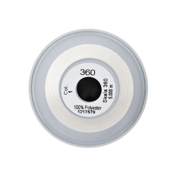 Нитки некрученые бондированные Gutermann Skala 360, 5000м, 749591, 001 молочный, 1 катушка