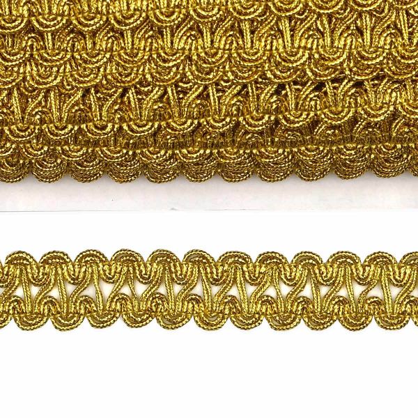 Тесьма металлизированная 22 мм, 18,29м (светлое золото)