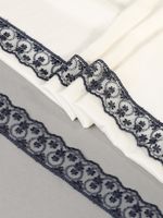 Кружево на сетке 40 мм, диз. 857, цв.04 т.синий, уп. 9 м, Kruzhevo