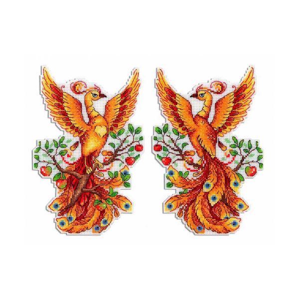Набор для вышивания нитками МП Студия, Огненная птица 19х13 см