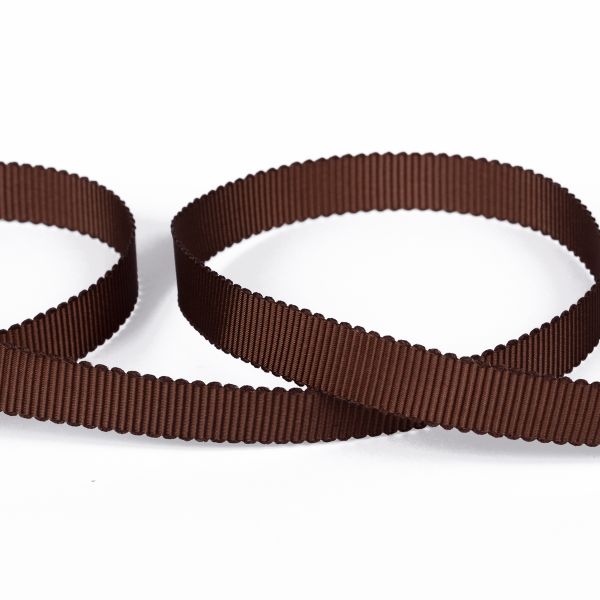 Лента репсовая (в рубчик) с зубчатым краем 10.0 мм, 25±1 метров, 850 коричневый, Gamma PTGR-10