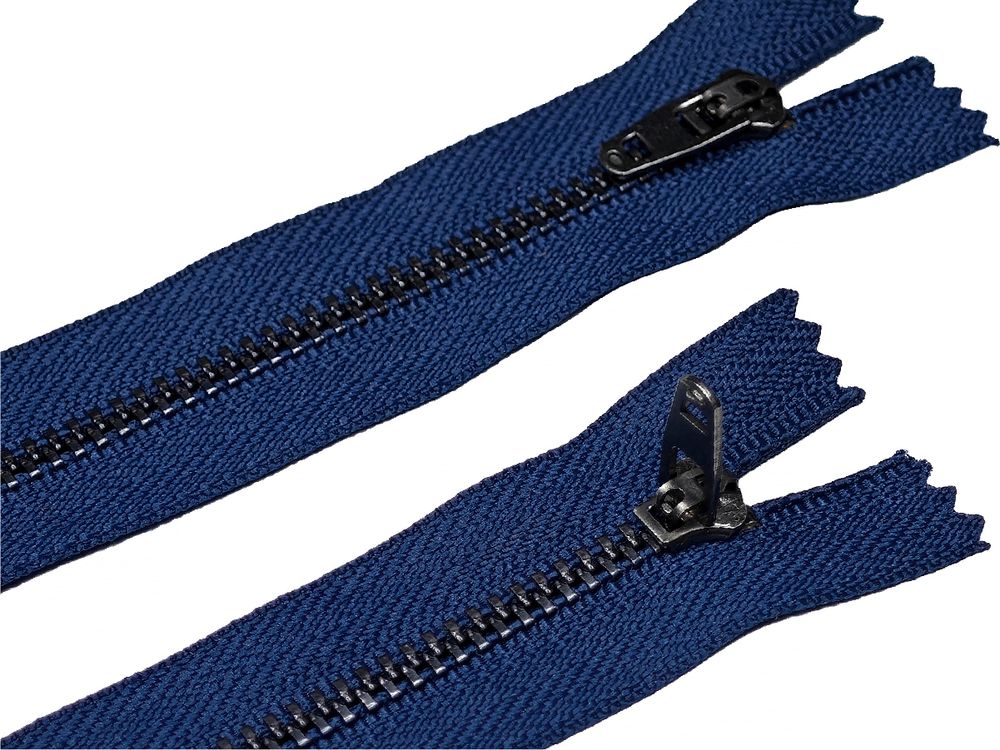 Молния металл (цв.SBS) джинсовая Т4 (4 мм) 1 зам., н/раз., 20 см, S-919 синий (звено: т.никель), уп.100 шт