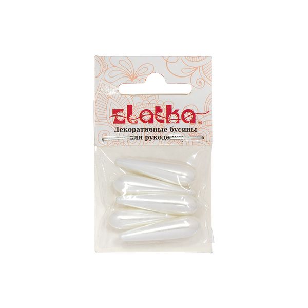 Бусины пластик 8х30 мм, 25 шт, №01, Zlatka JJBH-05