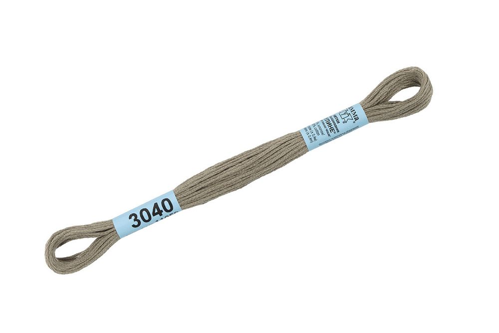 Мулине Gamma 100% хлопок, цв.3040 болотный, 24 мотка по 8 метров